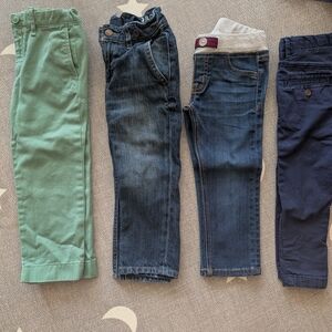 Kids Green Stretch Chino Pants - Comfortable Everyday Bottoms